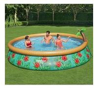 Bestway - Fast Set - Piscine gonflable avec pompe de filtration - 457x84 cm - Impression du paradis - Ronde Multi