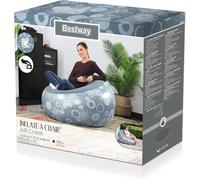 Bestway Fauteuil gonflable 112 x 112 x 66 cm (bleu/gris)