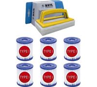 Bestway - Filtre type I adapté à la pompe de filtration 58381 - 6 pièces & brosse à récurer WAYS