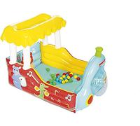 Bestway Fisher-Price Locomotive à Vapeur Gonflable avec Piscine à balles et 25 balles de Jeu colorées, 132 x 94 x 89 cm, Multicolore