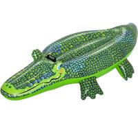 Bestway Buddy Croc Ride on, 5' Kids Inflatable Pool Float with Handles, Beach and Pool Toys for Kids, Green, One Size (41477)