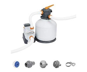 Bestway Flowclear Filtre à Sable avec minuterie 11,355 l/h pour piscines de Jardin, avec doseur Chimique ChemConnect, Gris