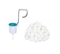 Bestway Flowclear | Kit de démarrage de skimmer de piscine avec 500 g de boules filtrantes | Skimmer suspendu pour systèmes de filtration | Convient aux systèmes de filtration à partir de 2.006 l/h |