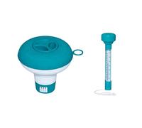 Bestway Flowclear Kit de flotteur doseur thermique - 12,5 cm de diamètre - Thermomètre flottant de piscine - Surveillance facile de la température de l'eau - Eau de piscine propre et cristalline