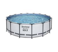 Bestway Frame Pool Steel Pro Set Mit Filterpumpe + Zubehör 56100L, Bleu, 457 x 122 cm