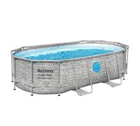 Bestway Hydrium Piscine à paroi en Acier Kit Complet avec Filtre à Sable 610 x 360 x 120 cm, Gris, Ronde