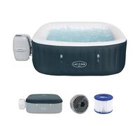 Spa gonflable BESTWAY - Lay-Z-Spa Ibiza - 140 airjets - 180 x 180 x 66 cm - 4 à 6 places - Carré (avec couverture, cartouche)