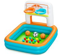 Bestway Piscine à balles Gonflable 3 en 1 Kick 'N Swish avec 18 balles - 120 cm x 107 cm x 84 cm - Multicolore