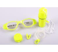 Bestway kit de natation lunettes pince-nez bouchons d'oreilles boîte de plage lunettes , couleur:vert jaune