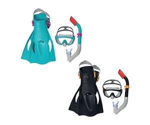 Bestway - Kit de plongée Masque, Palmes et Tuba Meridan Pointure 41/46, Adulte, Bleu