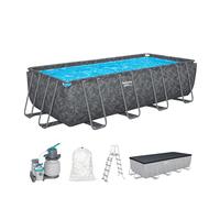 Bestway Kit Piscine Hors Sol rectangulaire APX 365-549 cm x 274 cm x 132 cm - Gris foncé