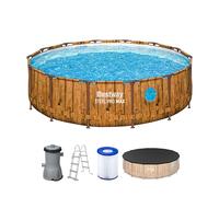 Bestway Kit Piscine Hors Sol Ronde Steel Pro Max Splashview - 427 cm x 427 cm x 107 cm - Marron