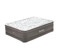 Bestway Lit Gonflable Matelas 2 Places Tritech Fashion Flock avec Pompe Électrique Intégrée et Revêtement Antimicrobien 2,03 m X 1,52 m X 56 cm