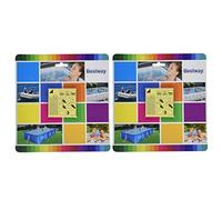 Bestway Lot de 20 patchs de réparation auto-adhésifs imperméables, 6,5 x 6,5 cm, bleu