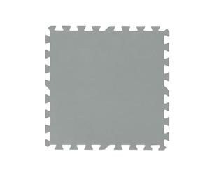 Bestway Lot de 9 dalles de protection de sol de piscine Flowclear - 50 x 50 cm - Gris - Idéal pour protéger le sol de la piscine et la pelouse