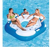 BESTWAY Matelas adulte piscine île Gonflable pentagone 191cm x 178cm 3 dossiers 3 poignées