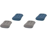 Bestway Oreiller Gonflable de Camping et de Voyage - 42 cm x 26 cm x 10 cm - Gris et Bleu (Lot de 2)