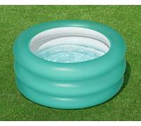 Piscinette pataugeoire ronde 3 boudins avec fond gonflable 70 x 30 cm, 2 couleurs assorties