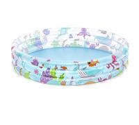 Bestway Pataugeoire gonflable pour enfants Trois Anneaux Deep Dive 152 x 152 x 30 cm Multicolore