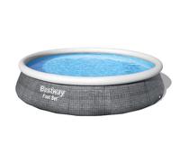Bestway Piscine hors sol Fast Set 396 x 84 cm motif rotin gris avec pompe 57376