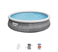 Bestway Piscine autoportée Fast Set Aspect Rotin 4.57 x 1.07 m