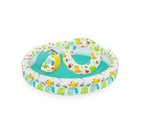 Bestway Piscine Enfant avec Bouée et Ballon de Plage - Piscine Gonflable - Pataugeoire pour Tout-Petits - Ensemble de 3 - ⌀ 120cm