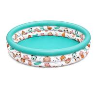 Bestway Piscine Gonflable pataugeoire Trois Anneaux pour Enfants Safari Pals - 122 cm x 122 cm x 25 cm - Multicolore