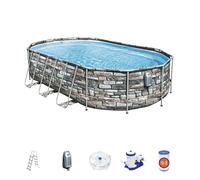BESTWAY Piscine hors sol ovale Power Steel Comfort Jet 610 x 366 x 122 cm