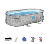 Piscine tubulaire Power Steel SwimVista avec hublots ovale 4,27 x 2,50 x 1,00 m - Bestway G