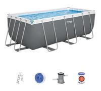 BESTWAY Piscine hors sol Power Steel 412 x 201 x 122 cm, filtre a cartouche, échelle, diffuseur Chemconnect