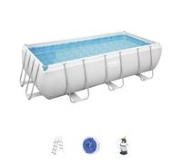 BESTWAY Piscine Hors Sol Rectangle Power Steel 404 x 201 x 100 cm Gris Clair