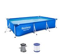 Bestway Piscine - Pompe Piscine Incluse - 300 x 201 x 66 CM - Capacité 3300 L - PVC - Bleu