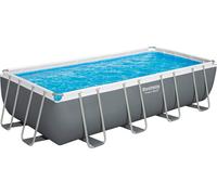 Bestway Piscine Power Steel™ 549 x 274 x 122 cm - Ensemble Complet + Filtre à Sable | Gris Foncé - 1 kit