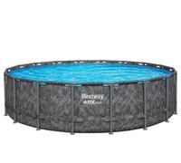 Bestway Piscine Tubulaire de APX365™ - Set Complet Ø 549 x 132 cm, Résistante à l’hiver - Ensemble avec piscine, pompe à filtre à sable, billes filtrantes, échelle, bâche, rustines de réparation