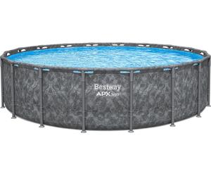 Bestway Piscine Tubulaire de APX365™ - Set Complet Ø 549 x 132 cm, Résistante à l’hiver - Ensemble avec piscine, pompe à filtre à sable, billes filtrantes, échelle, bâche, rustines de réparation