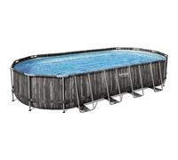 Bestway Piscine hors sol tubulaire Power Steel 5611T – Ovale 732×366×122 cm (pompe, échelle, bâche)
