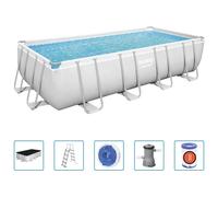 Bestway - Power Steel - Piscine tubulaire avec pompe de filtration et accessoires - 488x244x122 cm - Rectangulaire