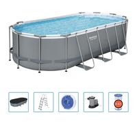 Piscine Bestway Power Steel Set Oval Grey Grey (549 x 274 x 122 cm)