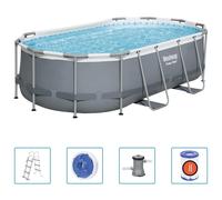Bestway Power Steel Oval 4.24m x 2.50m x 1.00m, Gris/Bleu
