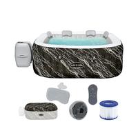 Bestway - Spa Gonflable Hollywood Luxe AirJet Efficacité énergétique avec lumières LED 4 à 6 Personnes - 180 cm x 180 cm x 66 cm - Noir