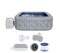 Bestway - Spa Gonflable San Francisco Smart HydroJet Pro Efficacité énergétique avec Application de contrôle pour 5 à 7 Personnes - 230 cm x 230 cm x 71 cm - Gris