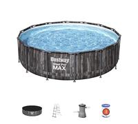 Bestway Piscine hors-sol Steel Pro Max - Ronde 427 x 107 cm, effet bois, épurateur 3 028 L/h