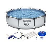 Bestway Steel Pro Max 56406 Piscine avec système FrameLink Montage Facile 305 x 76 cm avec kit de Nettoyage