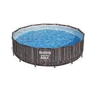 Bestway Steel Pro Max Frame Pool Kit Complet avec Pompe filtrante Ø 427 x 107 cm Aspect Bois Chêne des Marais