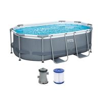 Bestway Kit piscine hors-sol tubulaire Steel Pro MAX™ 305x200x84 cm ovale - Filtre + 1 cartouche