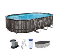 Bestway Steel Pro Max Kit Piscine Hors Sol - 610 cm x 366 cm x 122 cm - Gris