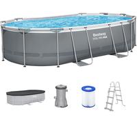 Bestway Kit piscine hors-sol tubulaire Steel Pro Max 488×305×107cm ovale (filtre cartouche, échelle)
