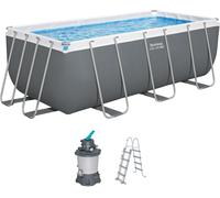 Kit Piscine hors sol tubulaire BESTWAY - Steel Pro Max™ - 412 x 201 x 122 cm - Rectangulaire (Filtre à sable, échelle)