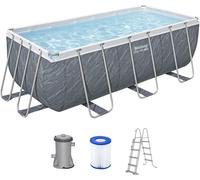 Bestway Piscine hors-sol tubulaire Steel Pro Max 412×201×122 cm rectangulaire – filtre & échelle