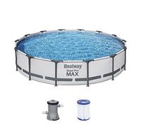 Bestway Steel Pro Max Piscine Hors-Sol Ronde avec Pompe de Filtration Gris Ø 427 x 84 cm